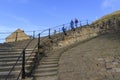 People walking down the 199 steps whitby Royalty Free Stock Photo