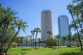 People walking, enjoying Henry B. Plant Park, University of Tampa