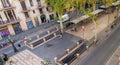 people walking in famous pedestrian area La Rambla