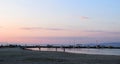 Thessaloniki Greece - August 28 2016: View of the marina of Peraia suburb at sunset. Royalty Free Stock Photo