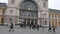 People walking in front of the Budapest main train station