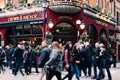 People walking in front of Crown & Anchor pub in Covent Garden, London, UK. Royalty Free Stock Photo