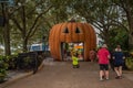 People walking in giant pumpkin tunnelat Seaworld 153