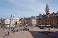 People walking in the Grand Place in Lille, France. Royalty Free Stock Photo