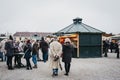 People walking inside Christmas and New Year`s Market at SchÃÂ¶nbrunn Palace, Vienna, Austria.