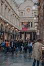 People walking inside Royal Gallery of Saint Hubert, Brussels, Belgium Royalty Free Stock Photo