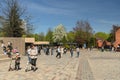 People are walking in Kants park near Cathedral Royalty Free Stock Photo