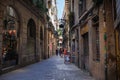 People Walking on the Main Rambla of Barcelona, Spain