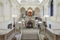 People walking on marble staircases at Vienna university