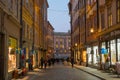 People Walking On Medieval Street during Christmas In Gamla Stan, Stockholm
