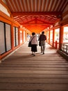 People walking at Miyajima Shrine