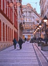 People walking in most famous shopping street and one of the favorite destinations of tourists Knez Mihajlova with old