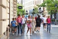 People walking at the most famous street Knez Mihailova Royalty Free Stock Photo