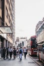 People walking near Tottenham Court Road, London, UK.