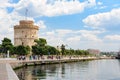 People walking near White Tower, Thessaloniki, Greece