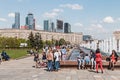 People walking in the park of Victory in Moscow