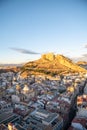 People walking on the Paseo Maritimo in the touristic city of Alicante in Spain in 2022 Royalty Free Stock Photo