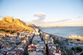 People walking on the Paseo Maritimo in the touristic city of Alicante in Spain in 2022 Royalty Free Stock Photo