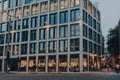 People walking past the Shake Shack in City of London., UK Royalty Free Stock Photo