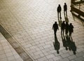 People walking on Pathway Top view Silhouette