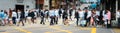 People walking, pedestrian crossing street - motion blur