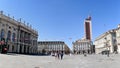 People walking in Piazza Castello in Turin, Italy