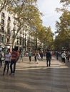 People are walking, Rambla street