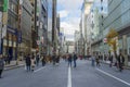 People walking and relaxing on Ginza street in Tokyo, Japan Royalty Free Stock Photo