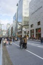 People walking and relaxing on Ginza street in Tokyo, Japan Royalty Free Stock Photo