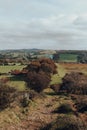 People walking on the scenic path to Crook Peak in The Mendip Hills, Somerset, UK