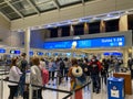 People walking through the security line at Orlando International Airport MCO Royalty Free Stock Photo