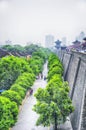 Xian China wall day view at the south gate Royalty Free Stock Photo