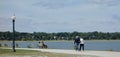 Walking Path along Back Cove, Portland, Maine, September 10, 2019 Royalty Free Stock Photo