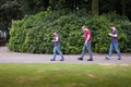 People walking with smartphones Royalty Free Stock Photo