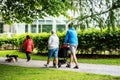 People walking in Sorsapuisto park from Tampere, Finland Royalty Free Stock Photo