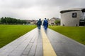 People Walking on a Stone Path Royalty Free Stock Photo