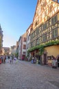 People walking on a street in Alsace Royalty Free Stock Photo