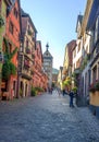 People walking on a street in Alsace Royalty Free Stock Photo