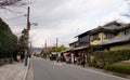 People walking on street at Arashiyama district in Kyoto, Japan Royalty Free Stock Photo