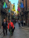 People walking on the street 16.05.2018 Girona, Spain Royalty Free Stock Photo