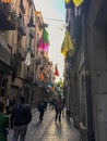 People walking on the street Girona, Spain Royalty Free Stock Photo