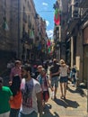 People walking on the street Girona, Spain Royalty Free Stock Photo