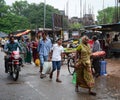 People walking on street in Kolkata, India Royalty Free Stock Photo