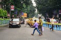 People walking on street in Kolkata, India Royalty Free Stock Photo