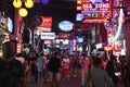People in walking street pattaya thailand night life