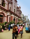 People walking on a street of Pettah neighborhood, Colombo, Sri