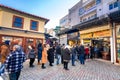 People walking in streets of Komotini city, a typical winter morning, Greece