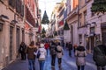 People walking in streets of Rome on christmas time