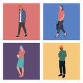 The people walking style Illustration I Royalty Free Stock Photo