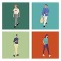 the people walking style illustration II Royalty Free Stock Photo